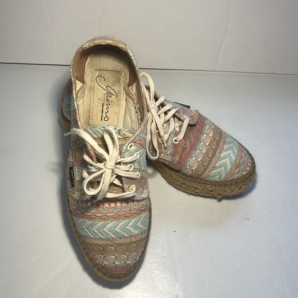 Gaimo Tie Espadrilles Multicolor Low Top Lace Up Aztec Casual Shoes women’s 39 - Picture 3 of 11